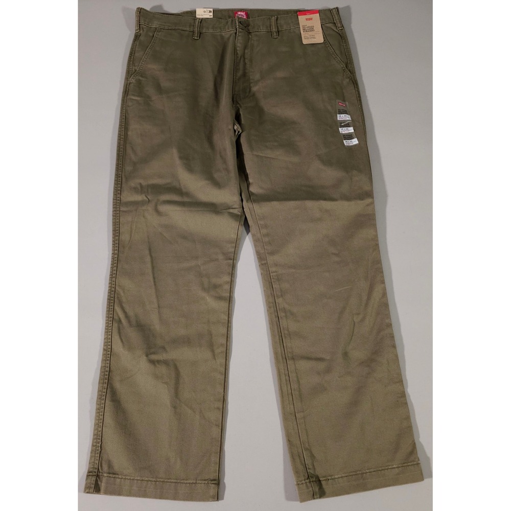 Levi's XX Chino Relaxed Straight Men 38x32 Olive Green Stretch Pants